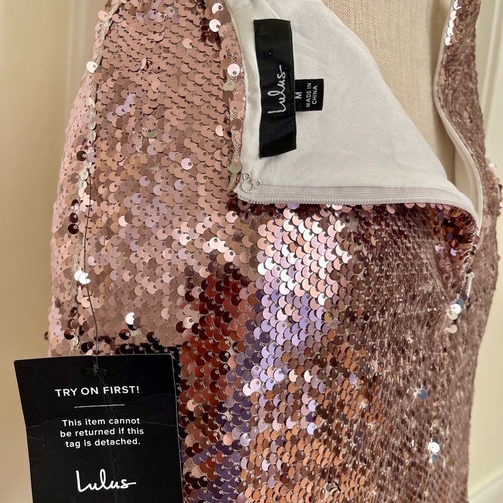 Lulu's Sparkling Pink Sequin Mini Skirt